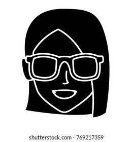 Geek girl with round frame glasses