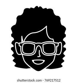 Geek girl with round frame glasses