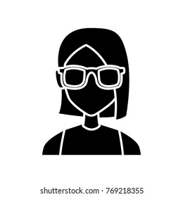 Geek girl with round frame glasses
