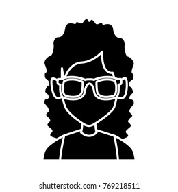 Geek girl with round frame glasses