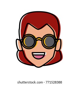 Geek girl with round frame glasses