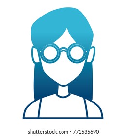 Geek girl with round frame glasses