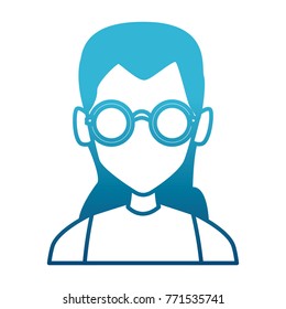 Geek girl with round frame glasses
