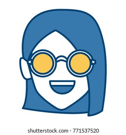 Geek girl with round frame glasses
