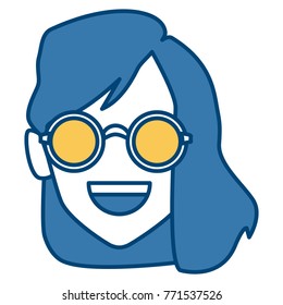 Geek girl with round frame glasses