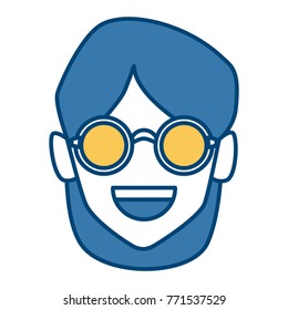 Geek girl with round frame glasses