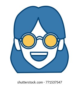 Geek girl with round frame glasses