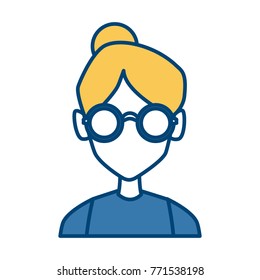 Geek girl with round frame glasses