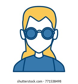 Geek girl with round frame glasses