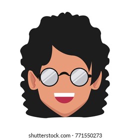 Geek girl with round frame glasses