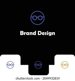 The geek glasses logo design template.