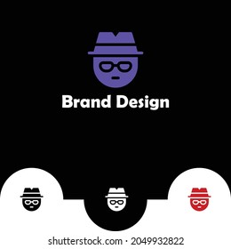 La plantilla de diseño del logotipo de gafas geek.