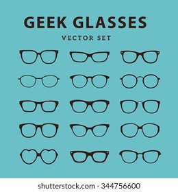 Geek Glasses Vector Icons Set