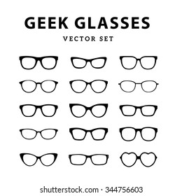 Geek Glasses Vector Icons Set