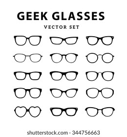 Geek Glasses Vector Icons Set