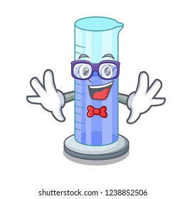 Geek graduated cylinder icon in outline character