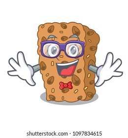 Geek granola bar character cartoon