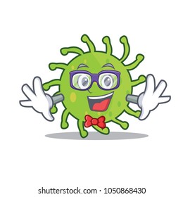 Geek green bacteria character cartoon