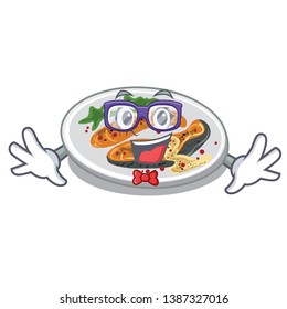 Geek grilled salmon in the character shape