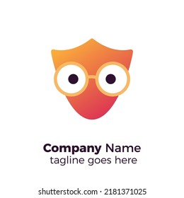 geek guard shield professional simple logo vector illustration design template