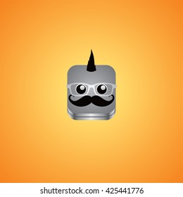geek guy avatar portrait theme vector art illustration