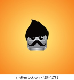 geek guy avatar portrait theme vector art illustration