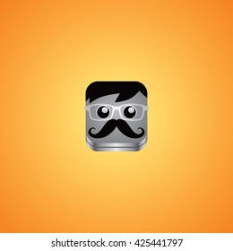 geek guy avatar portrait theme vector art illustration