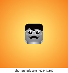 geek guy avatar portrait theme vector art illustration