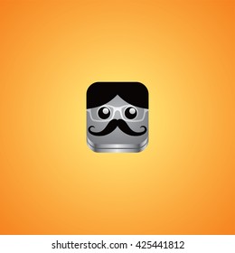 geek guy avatar portrait theme vector art illustration