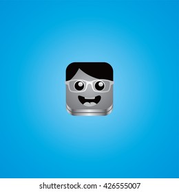 geek guy avatar portrait theme vector art illustration