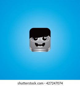 geek guy avatar portrait theme vector art illustration