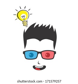 geek guy nerd portrait picture with glasses