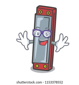 Geek harmonica character cartoon style