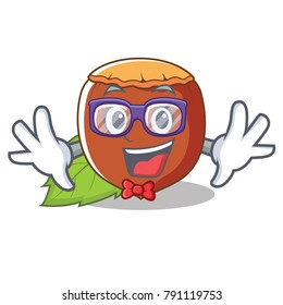 Geek hazelnut character cartoon style