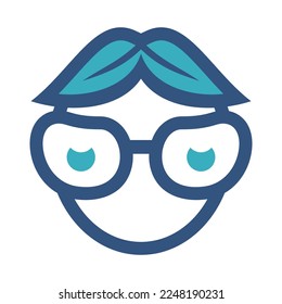 geek head logo icon template