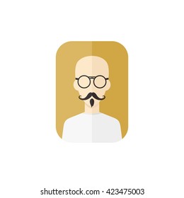 geek hipster guy cartoon character