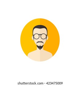 geek hipster guy cartoon character