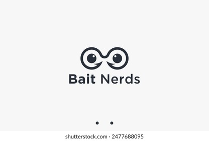 geek hook logo design vector silhouette illustration