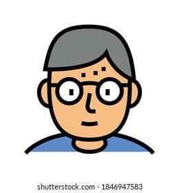 vector de icono geek de color humano. signo humano geek. ilustración de símbolo aislado