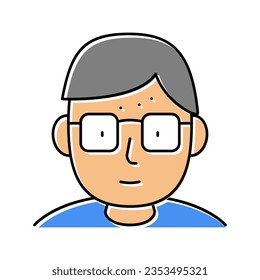 Geek menschlichen Farbe Symbol Vektorgrafik. Geek menschliches Zeichen. einzelne Symbolillustration