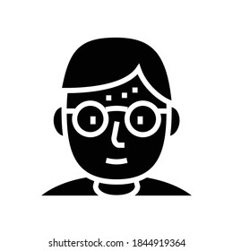 geek human glyph icon vector. geek human sign. isolated contour symbol black illustration