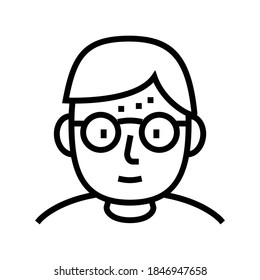 vector de icono geek de línea humana. signo humano geek. símbolo de contorno aislado ilustración negra