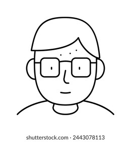 geek línea humana icono vector. geek signo humano. símbolo de contorno aislado ilustración negra