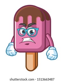 geek ice cream mascot character vector