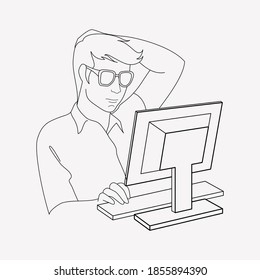 Geek icon line element. Vector illustration of geek icon line isolated on clean background for your web mobile app logo design.