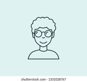 Geek icon line isolated on clean background. Geek icon concept drawing icon line in modern style. Vector illustration for your web mobile logo app UI design.
