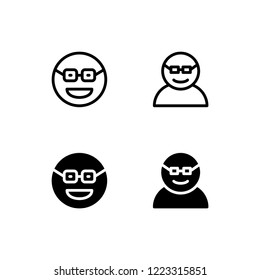Geek Icon Logo Vector Symbol. Nerd Icon