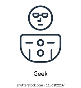 Geek icon vector isolated on white background, Geek transparent sign , thin symbols or lined elements in outline style