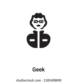 Geek icon vector isolated on white background, logo concept of Geek sign on transparent background, filled black symbol