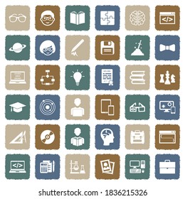 Geek Icons. Grunge Color Flat Design. Vector Illustration.